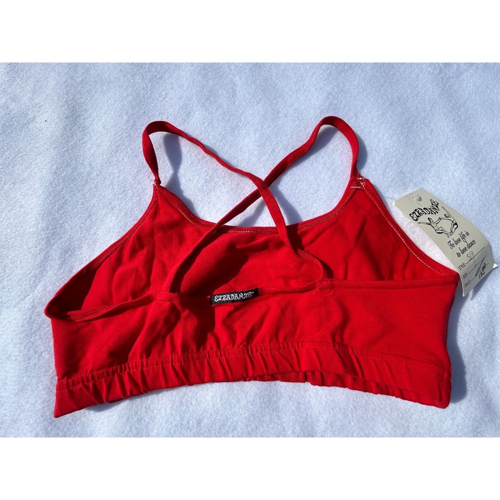 Ezra Danze Red Women's Dance Top Bra Large - Picture 3 of 7